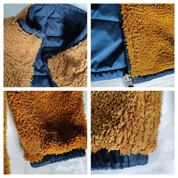 The North Face TNF Reversible Sherpa Fleece Boys Youth Full Zip Coat Jacket L - Picture 10 of 16